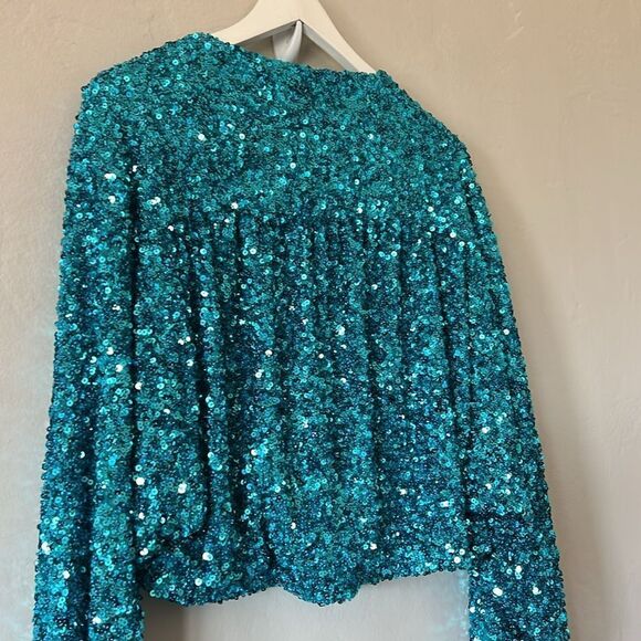 ROTATE BIRGER CHRISTENSEN Aurelia sequin-embellished blouse - Picture 9 of 12